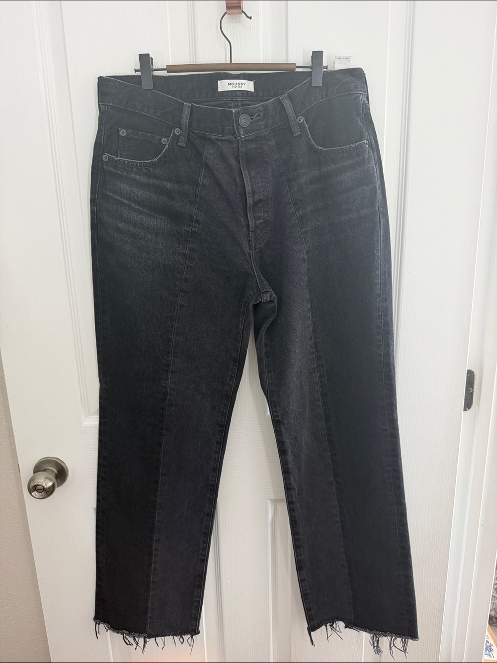 Moussy Black Relaxed Straight-Leg Jeans